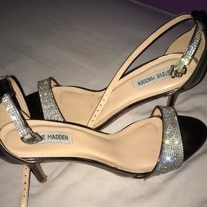 Steve Madden Bronze Gold bling heels